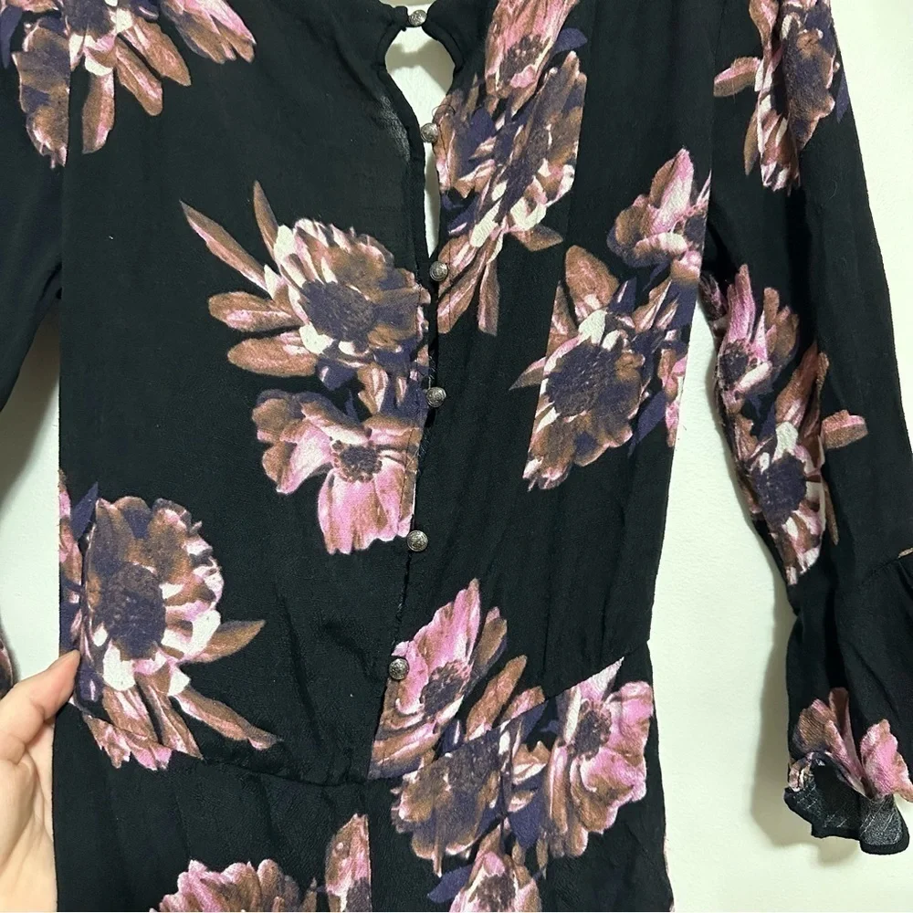 Free People All the Right Ruffles Floral Romper Size Small